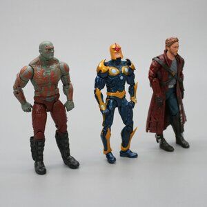 Lot of 3 Hasbro 2014 Marvel Groot Nova BAF Drax Legends Star Lord Action Figures